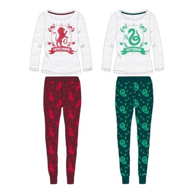 Harry Potter Mädchen Pyjama | Gryffindor oder Slytherin | Lang