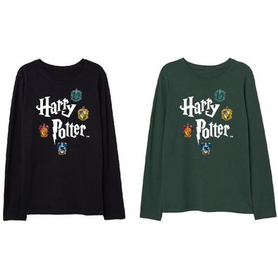 Harry Potter Langarm-Shirt | Hogwarts Wappen | Gr. 104–134
