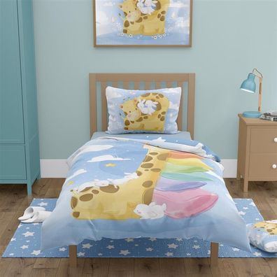 Baby Bettwäsche "Giraffe am träumen" 100x135cm, 100% Baumwolle