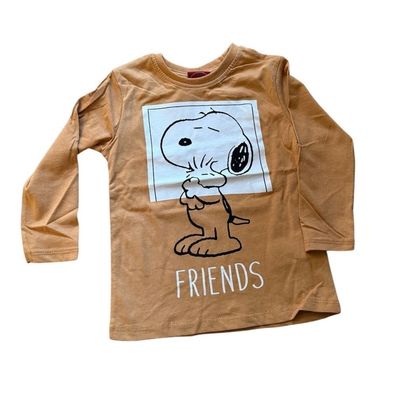 Peanuts Langarm T-Shirt für Jungen | "Snoopy" | Braun | Größen 104-134