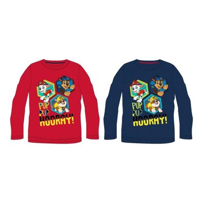 Paw Patrol Langarm-T-Shirt für Jungen - "Pup Pup Hooray!" Design, 100% Baumwolle