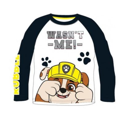 Paw Patrol Langarm-T-Shirt für Jungen | Stylisches Baumwollshirt in Schwarz-Weiß