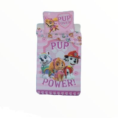 Paw Patrol Baby- Bettwäsche Set "Pup Power" in rosa 100 x 135 cm