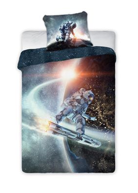 Weltraum Bettwäsche 140x200 | Kosmisches Design | 100 % Baumwolle
