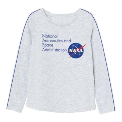 NASA Langarmshirt Mädchen Grau | Größen 134-164 | Baumwoll-Mix
