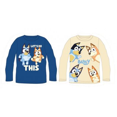 Bluey & Bingo Langarm-T-Shirt „Let's do this“ | Größen 92–116