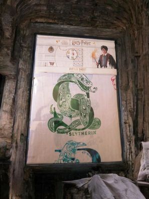 Harry Potter Spannbettlaken | Farbige Symbole | 90x200 cm