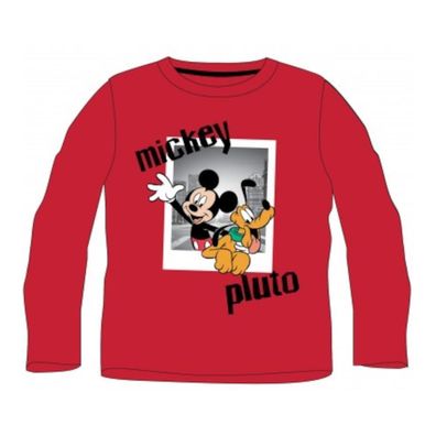 Langarm-T-Shirt "Mickey & Pluto" für Jungen | Rot | Größen 98-128