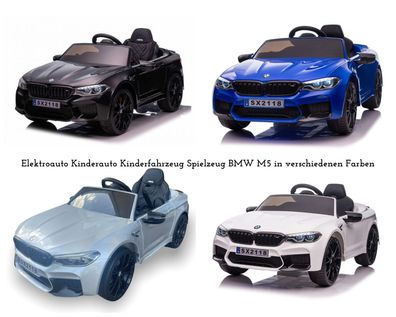 BMW M5 Kinder Elektroauto 2x12V - Mit Fernbedienung, Ledersitz, EVA-Reifen, LED