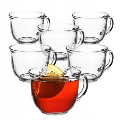 KADAX Teegläser mit Henkel, 480 ml Glastassen-Set, 480 ml, 6 Stück