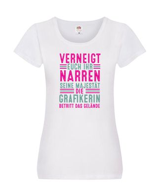 Verneigt euch: Grafikerin | Grafik Design Damen Shirt Weiß