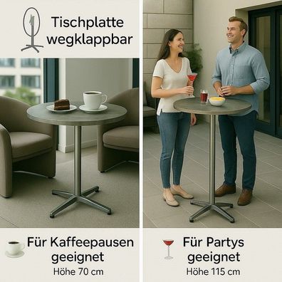 Stehtisch COAL Bistrotisch Partytisch klappbar Gartentisch höhenverstellbar
