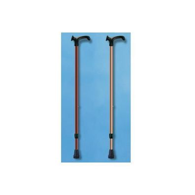 Metall-Gehstock Anatomic-Griff rechts Druckknopf schwarz