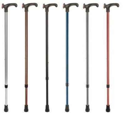 Leichtmetallstock anatomischer Griff links metallic blau