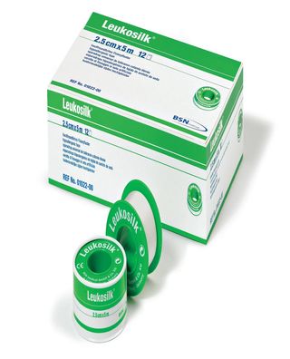 Leukosilk® 5 m x 2,5 cm mit Schutzring 1 Rolle