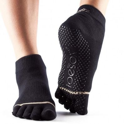 ToeSox Full-Toe Ankle Black Anti-Rutsch-Socken Gr. L