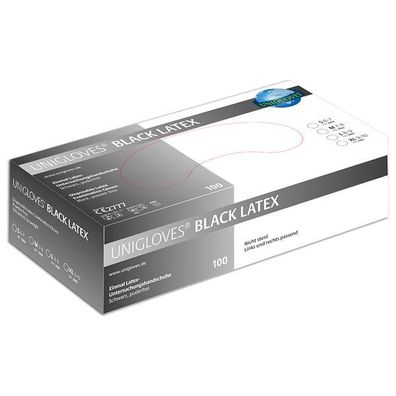 Unigloves Black Latex Größe M 100 Stück