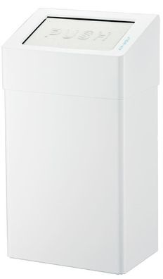 Abfallbehälter Serie Omega Edelstahl weiß 18 l