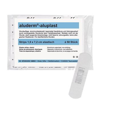 aluderm-aluplast elastisch Strips 1,9 x 7,2 cm 50 Stück