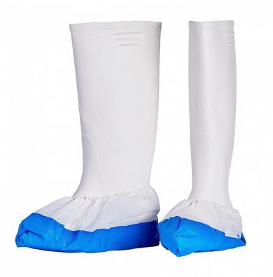 Überziehschuhe PP-Vlies weiß/blau 50 Stück