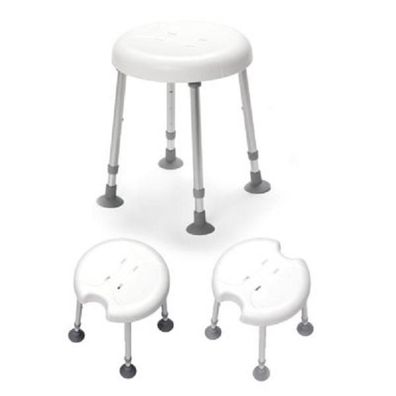 Duschhocker DELPHI PLUS mit Ausschnitt höhenverstellbar weiß