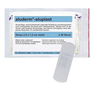 aluderm-aluplast Strips stabil 2,5 x 7,2 cm 50 Stück