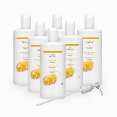 Massageöl Orange 6 x 1 Liter + Dosierpumpe