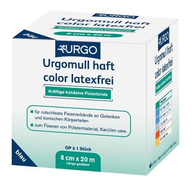 Urgomull haft color Fixierbinde blau 6 cm x 20 m 1 Stück