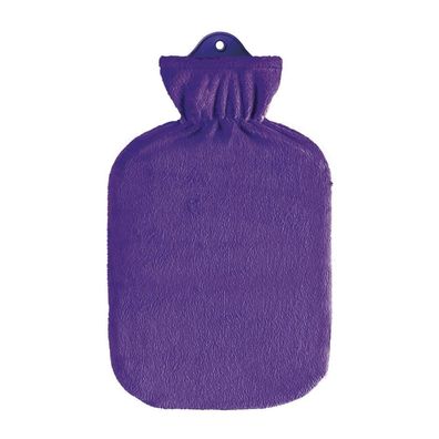 Flauschbezug lila mit Wärmflasche