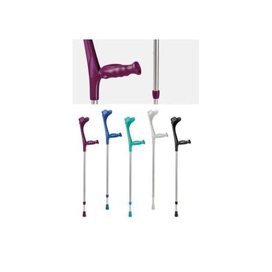 Gehstütze Anatomic-Softgriff Druckknopf grau/natur rechts