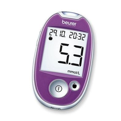 Beurer Blutzuckermessgerät GL44 Set mmol/L purple