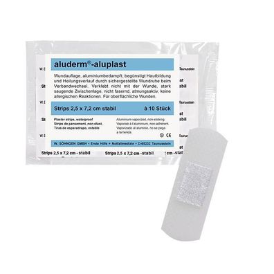 aluderm-aluplast Strips stabil 2,5 x 7,2 cm 10 Stück