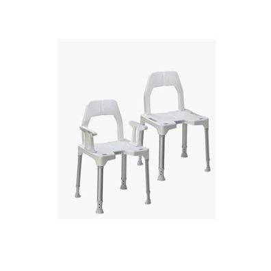 Duschstuhl TAYO weiß/lichtgrau mit Armlehnen