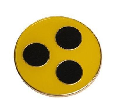 Blindenplakette zum Anstecken Ø 30 mm