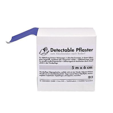 Pflasterverband detectable 5 m x 6 cm