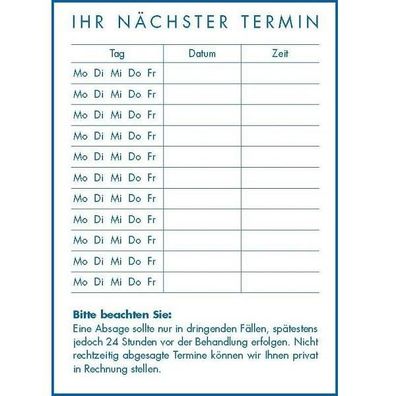Terminkarten beidseitig 75 x 102 mm weiß 200 Blatt