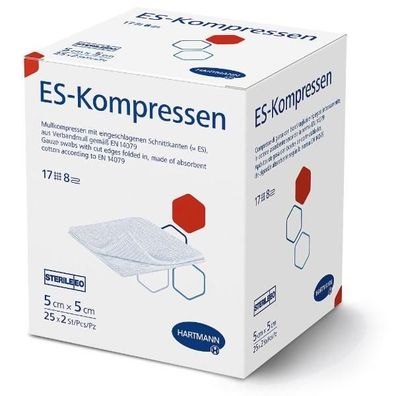 ES-Kompressen steril 5 x 5 cm 8-fach á 25 x 2 Stück