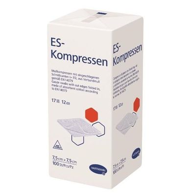 ES-Kompressen unsteril 7,5 x 7,5 cm 12-fach 100 Stück