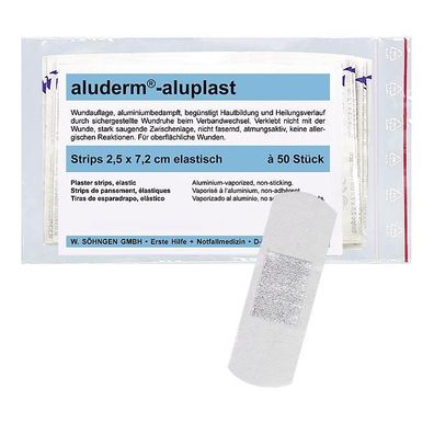 aluderm-aluplast elastisch Strips 2,5 x 7,2 cm 50 Stück