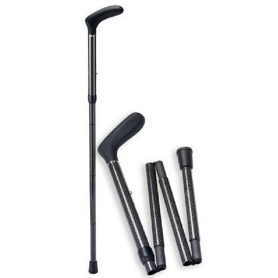 Carbonstock mit Softtouch-Griff faltbar Raute schwarz