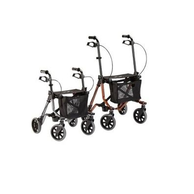 Rollator TAiMA M braun mit Einhand-Bremse links