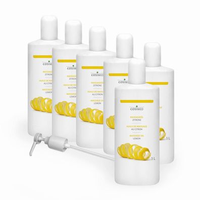 Massageöl Zitrone 6 x 1000 ml + Dosierpumpe