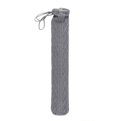 Wärmflasche mit Strickbezug Zopf grau