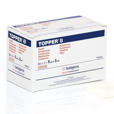 Topper 8 Mehrzweckkompressen steril 7,5x7,5 cm (50x2)
