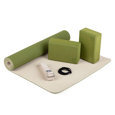 TPE Yoga Set FLOW olive/sand