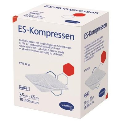 ES-Kompressen steril 7,5 x 7,5 cm 12-fach á 10 x 10 Stück