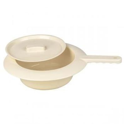 Steckbecken aus Kunststoff mit Deckel