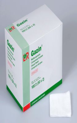 Gazin Kompressen steril 10 x 10 cm 8-fach 50 x 2 Stück