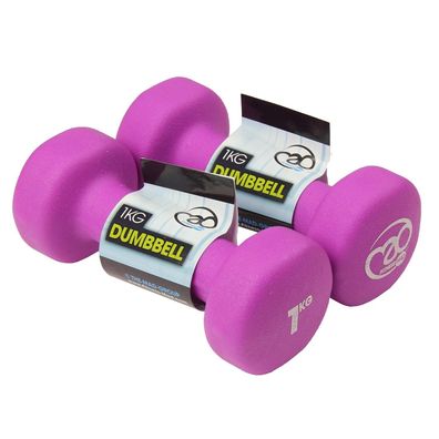 Fitness Mad Neopren Hanteln 1 Paar lila 1 kg