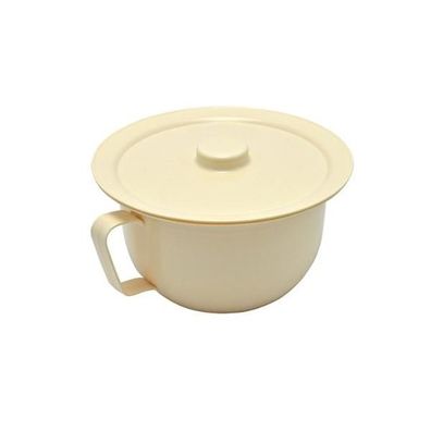 Nachttopf für Erwachsene mit Deckel Kunststoff elfenbein